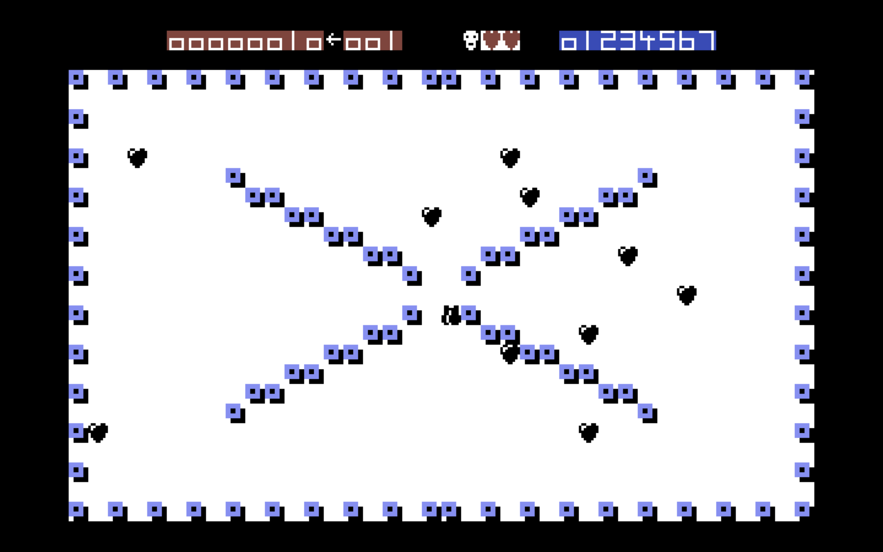 Screenshot of a ship, level layout and an enemy