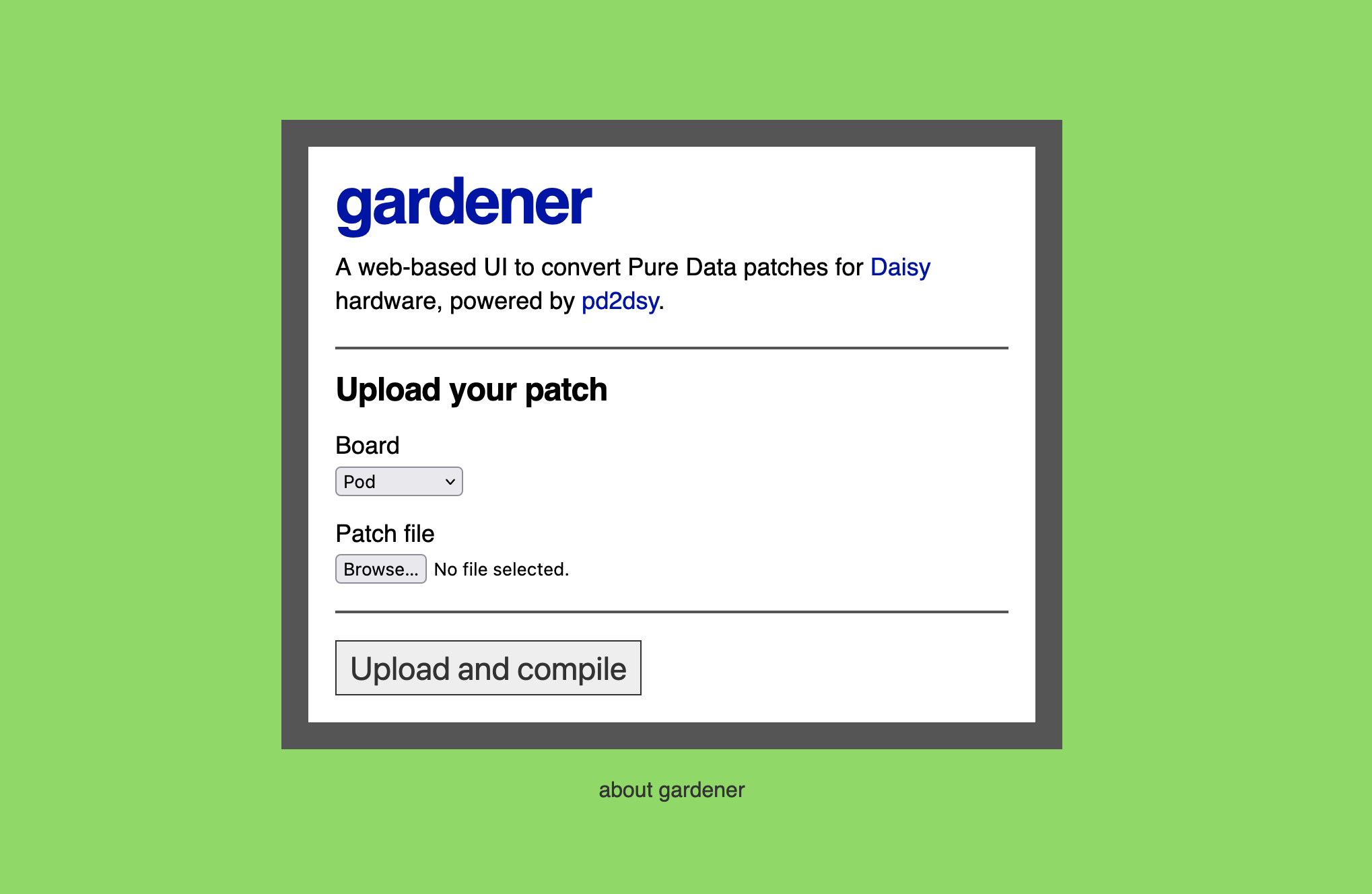 Gardener homepage