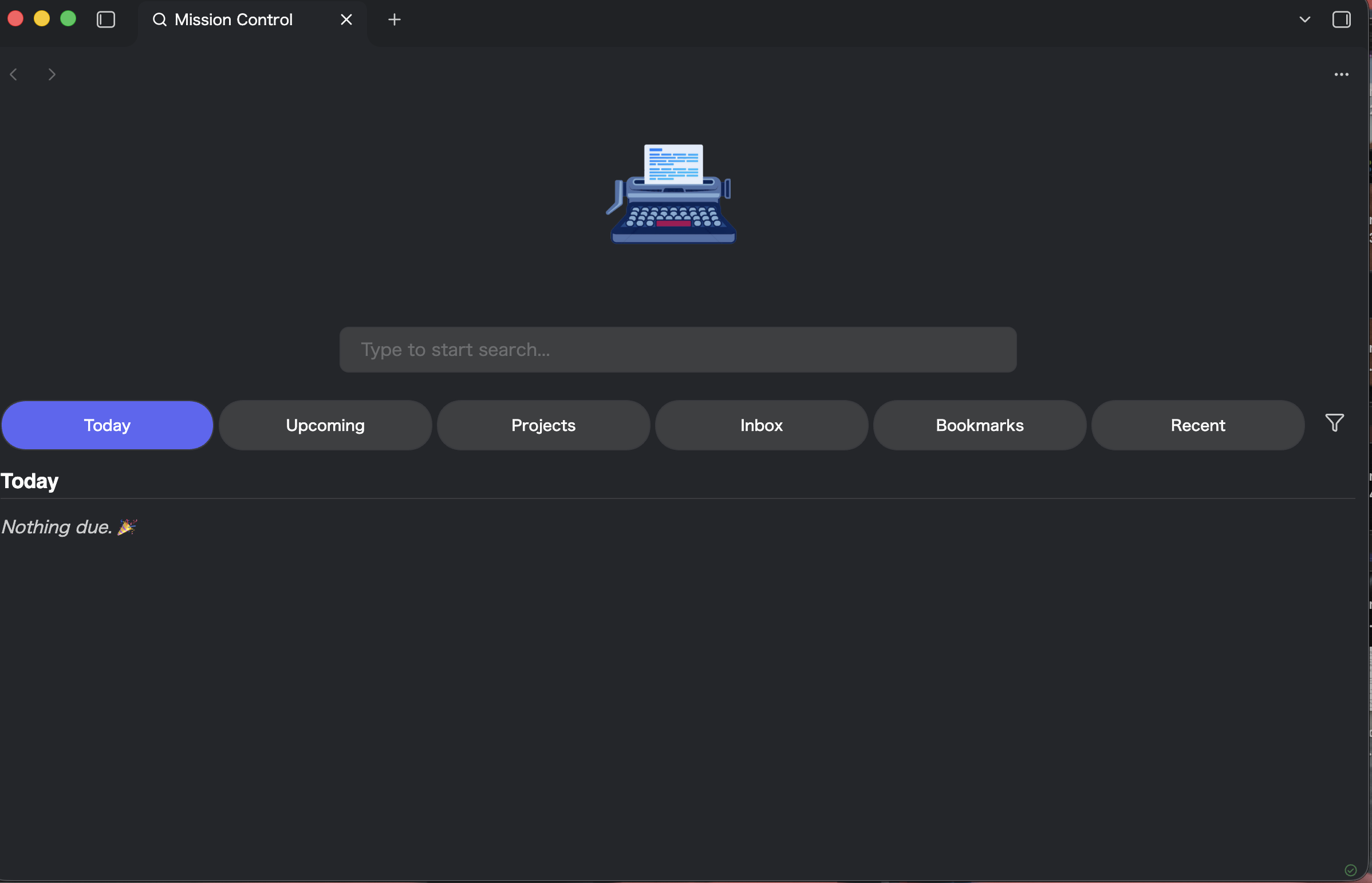 Mission Control dashboard