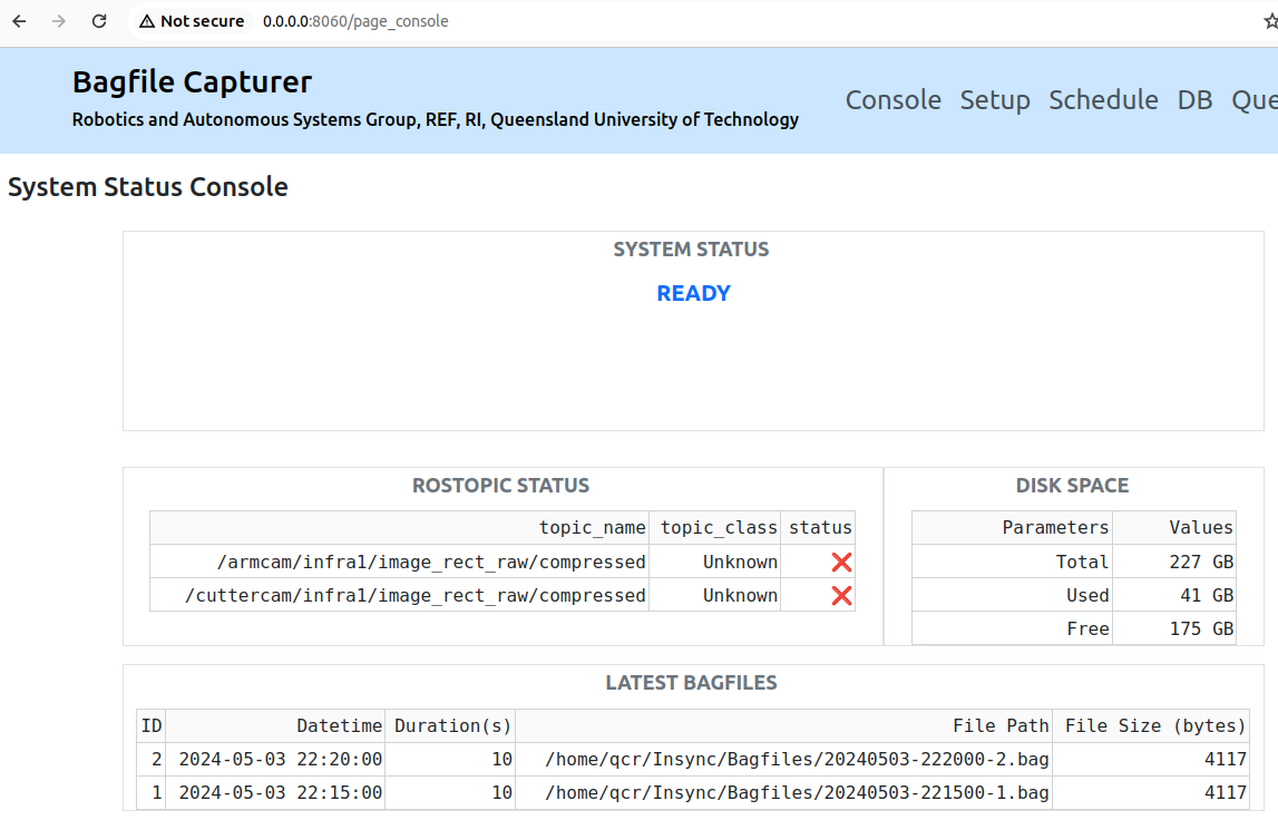 Web Console Page