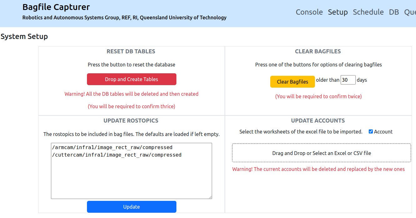 Web Setup Page