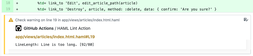 HAML Lint File Annotation