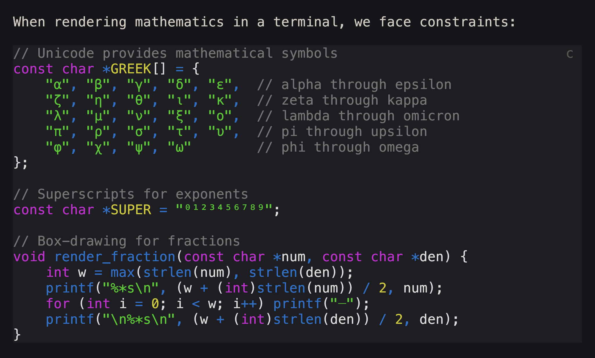 Syntax highlighted code blocks