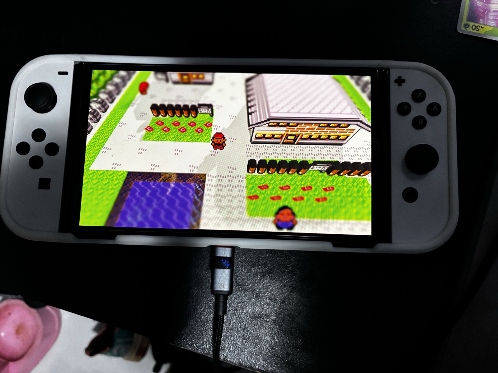 Gen1Recomp rodando no overworld no Switch OLED