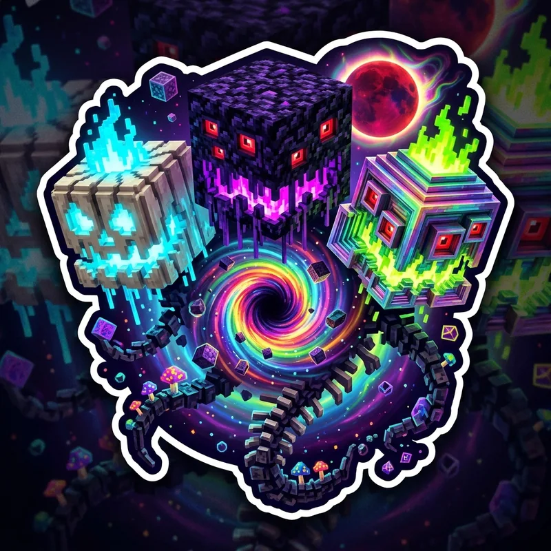 Tri-Ocular Acid Wither Boss — Voxel Boss voxel art plate