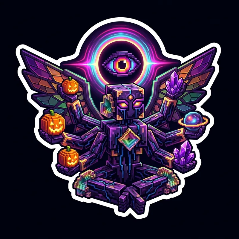Eightfold Pantheon Solar Archon — Voxel Boss voxel art plate