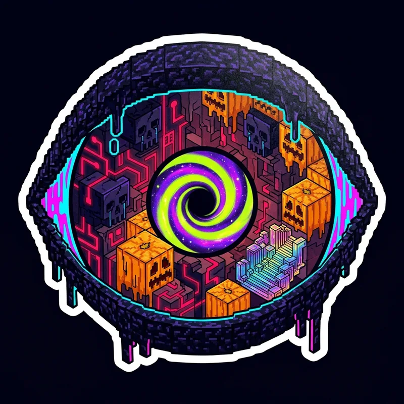 The Bismuth Redstone Eclipse Eye — Hero / Macro Eye (Rule 29) voxel art plate