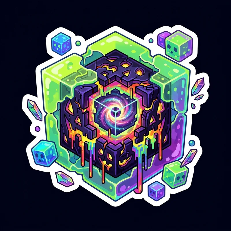 Psychedelic Magma-Slime Matriarch — Voxel Mob voxel art plate