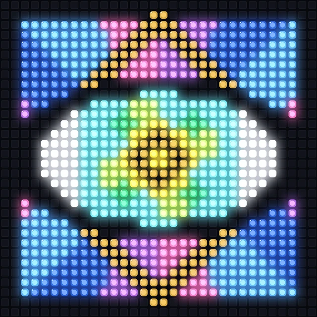 Backlit optical preview of Blueprint 01: The Beholder's Prism Eye Window