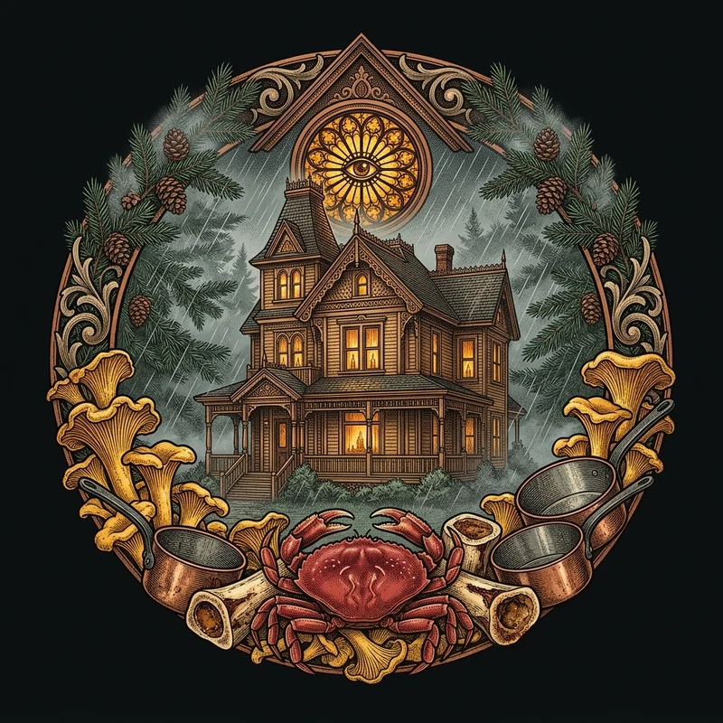 Nob Hill Victorian Bistro & Wild Chanterelle Hearth — Pacific Northwest Botanical Crest