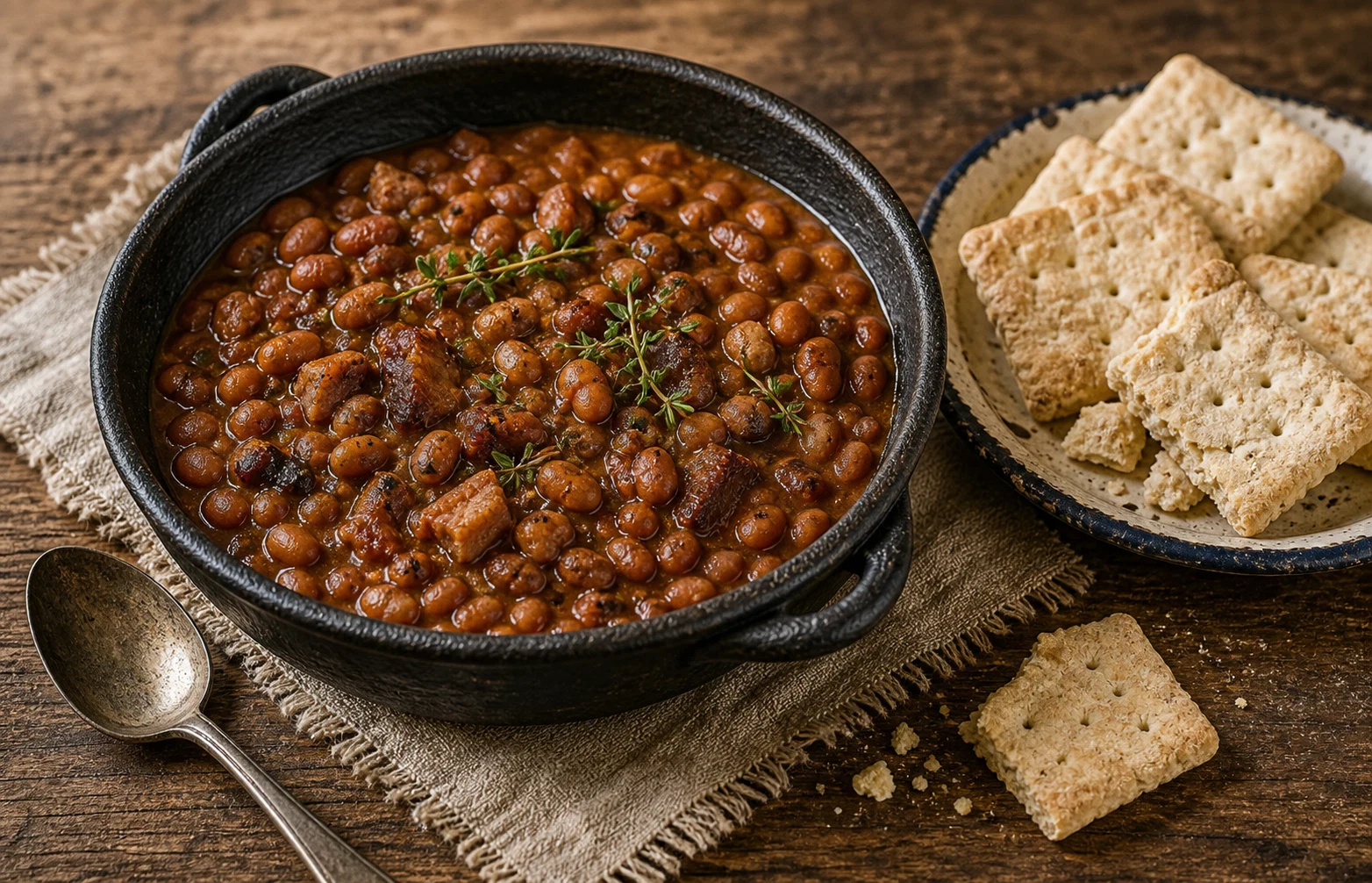 7. American Frontier (~1850) — Cowboy Beans & Hardtack Photographic Plate