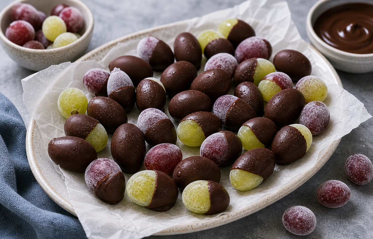 4. Chocolate-Covered Frozen Grapes Photographic Plate