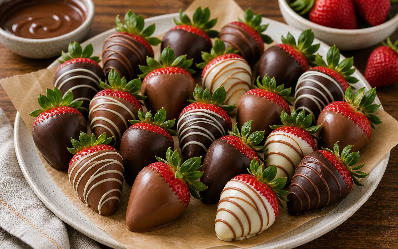 3. Chocolate-Covered Strawberries Photographic Plate