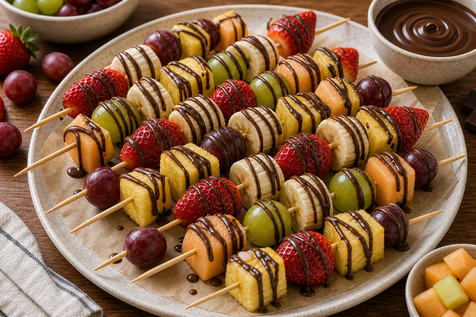 8. Chocolate Fruit Kabobs Photographic Plate