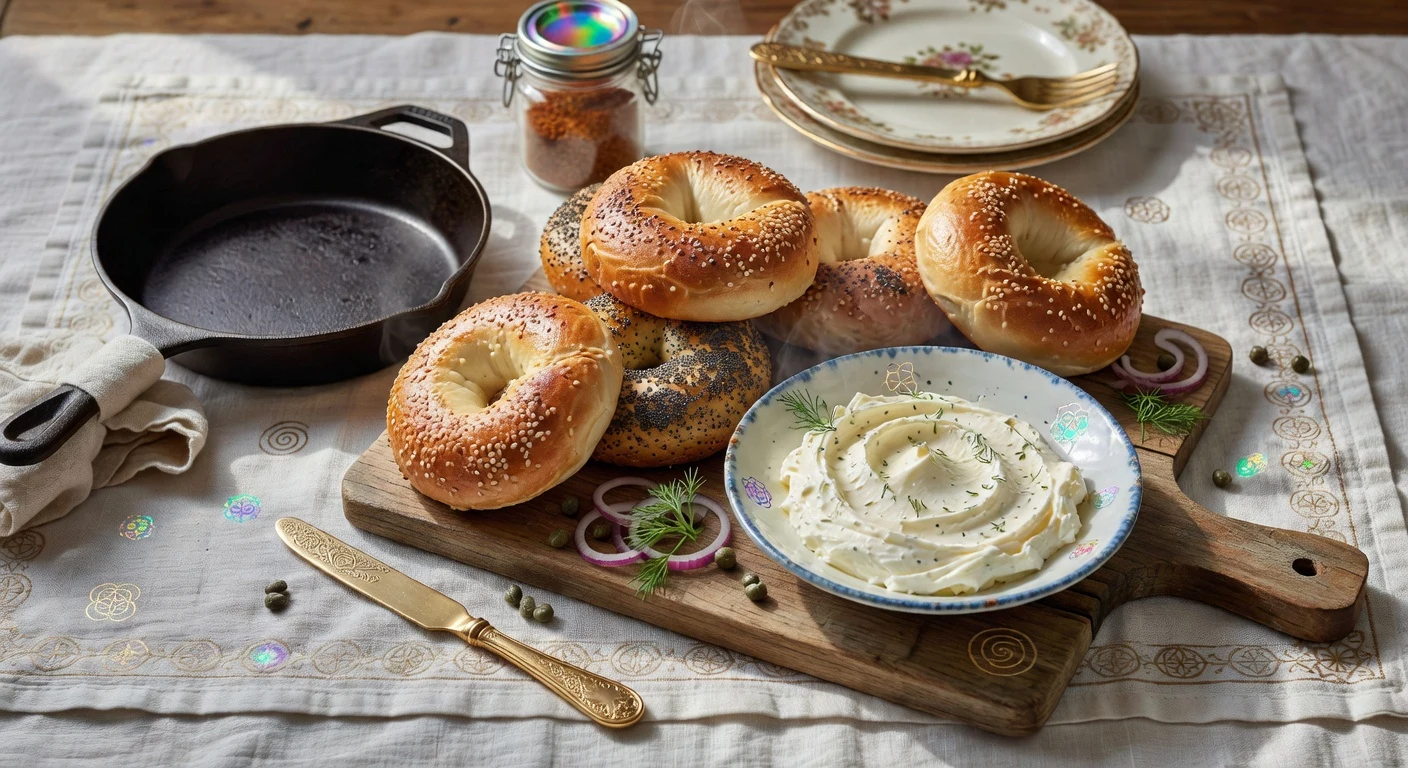 7. Bagels & Cream Cheese Spread Photographic Plate