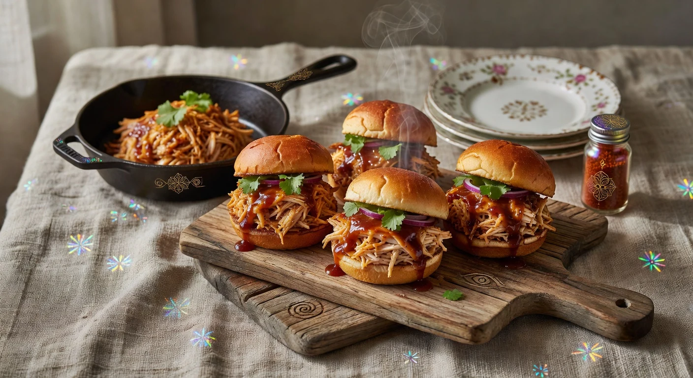 1. Summer Pulled Chicken Sliders Photographic Plate