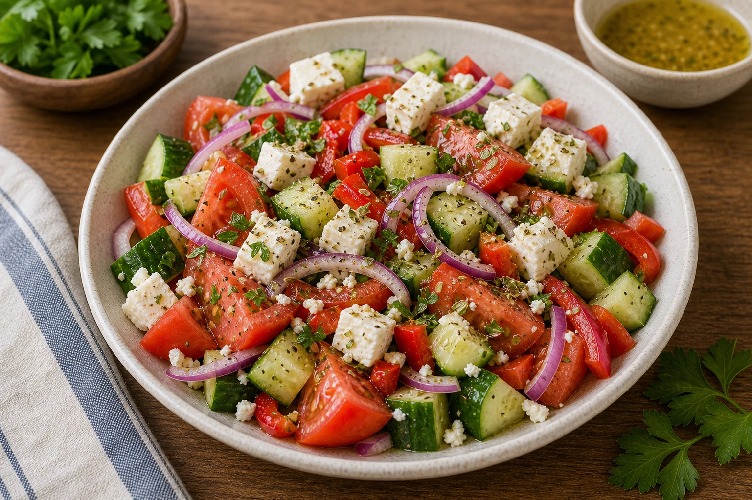 Andrew's Greek Salad (No Olives) Photographic Plate