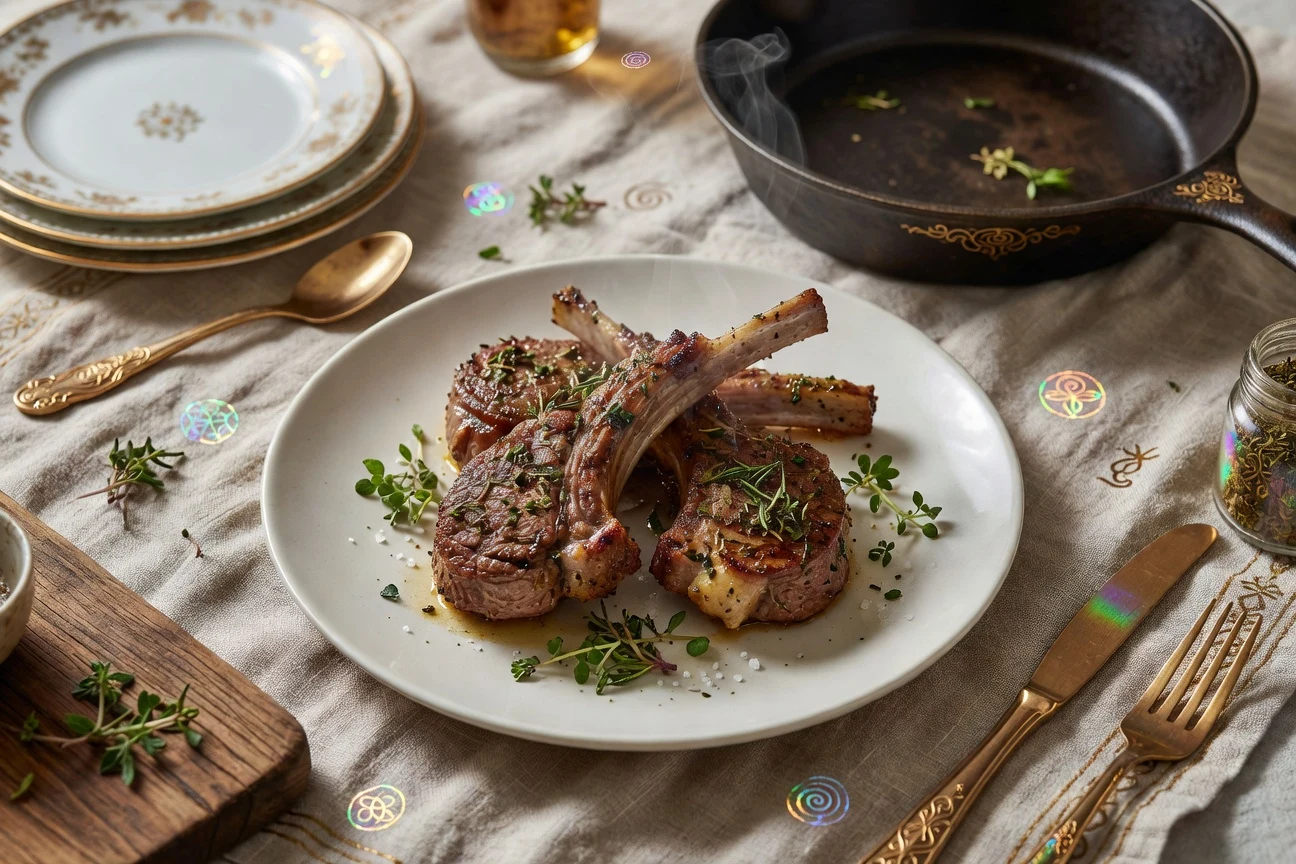 17. Herb-Crusted Lamb Chops Photographic Plate