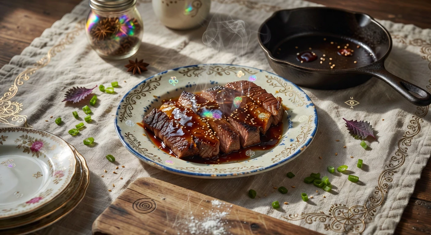2. Ginger-Glaze Teriyaki Beef Photographic Plate