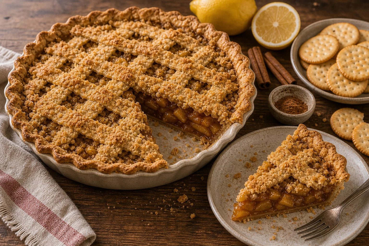 10. Depression Era America (~1935) — Mock Apple Pie (Ritz Cracker Pie) Photographic Plate