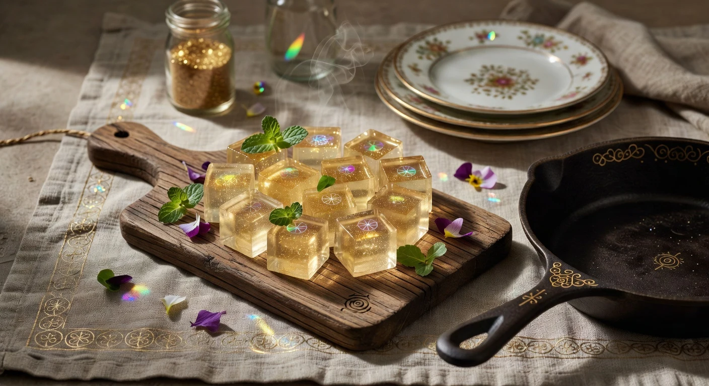 13. Edible Gold Glitter Gelatin Shots (Non-Alcoholic) Photographic Plate