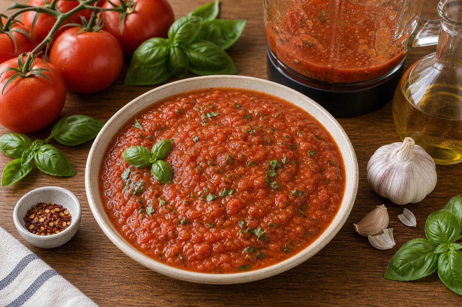 FRESH BLENDER MARINARA (From Scratch — No Cans) Photographic Plate