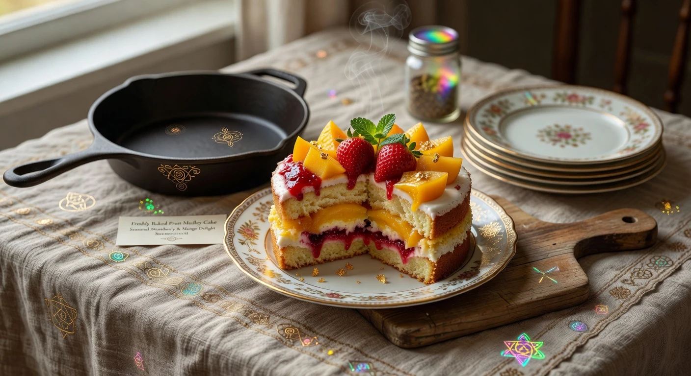10. Fruit-Filled Cake (Strawberry or Mango) Photographic Plate