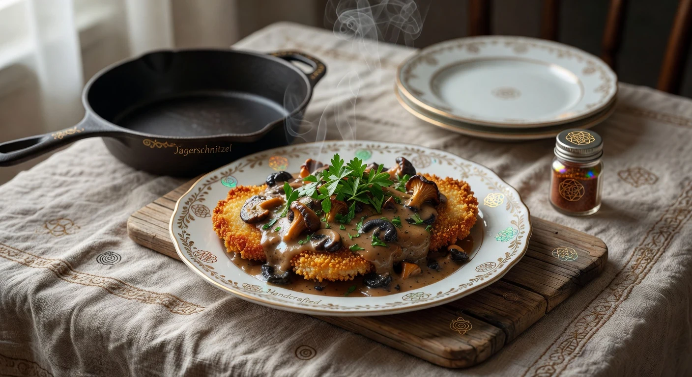 2. Jagerschnitzel (Hunter's Schnitzel with Mushroom Gravy) Photographic Plate
