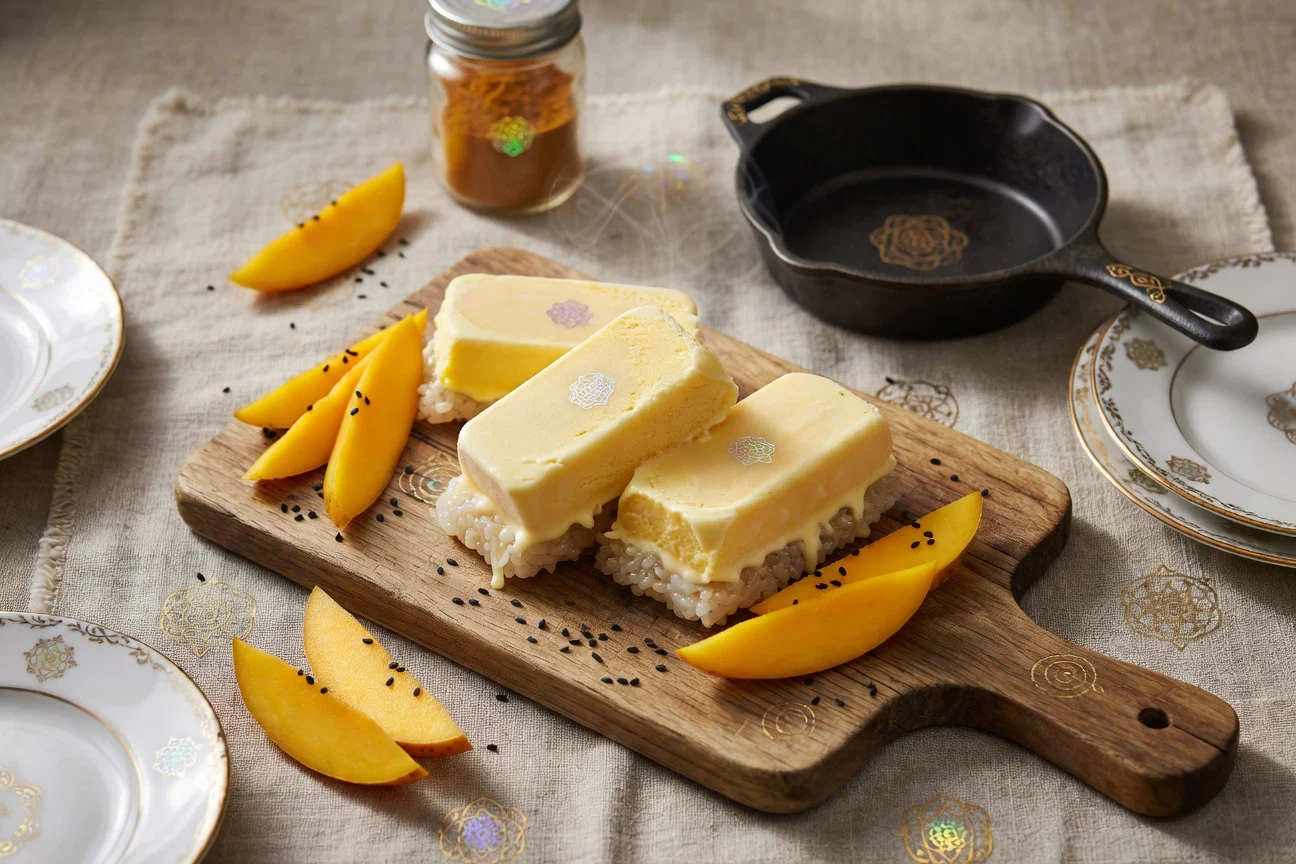 1. Mango Sticky Rice Ice Cream Bars Photographic Plate