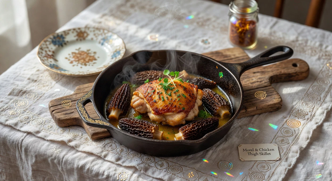 5. Morel & Chicken Thigh Skillet Photographic Plate