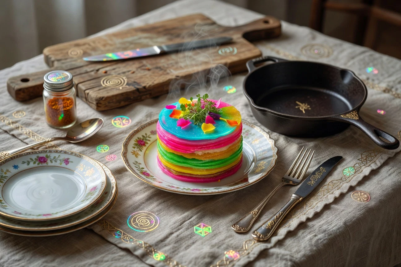 21. Neon Rainbow Stack Photographic Plate