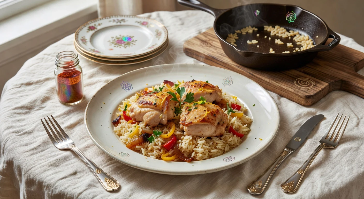 9. One-Pan Chicken and Rice Photographic Plate