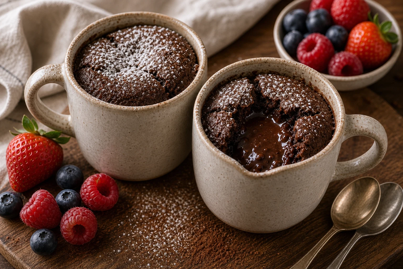Recipe 10: Chocolate Lava Mug Cake for Two Photographic Plate