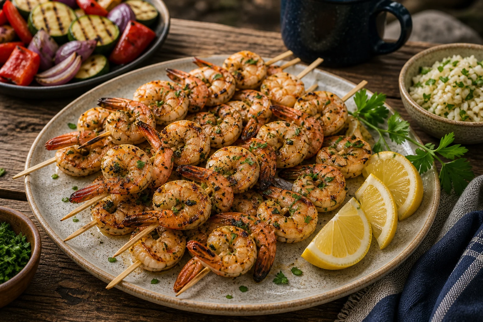 Recipe 13: Grilled Shrimp Skewers Photographic Plate