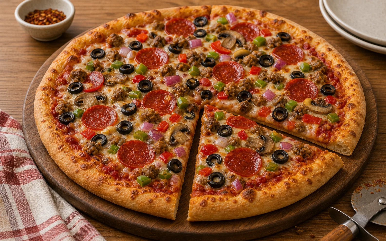 Saturday Supreme Pizza Photographic Plate