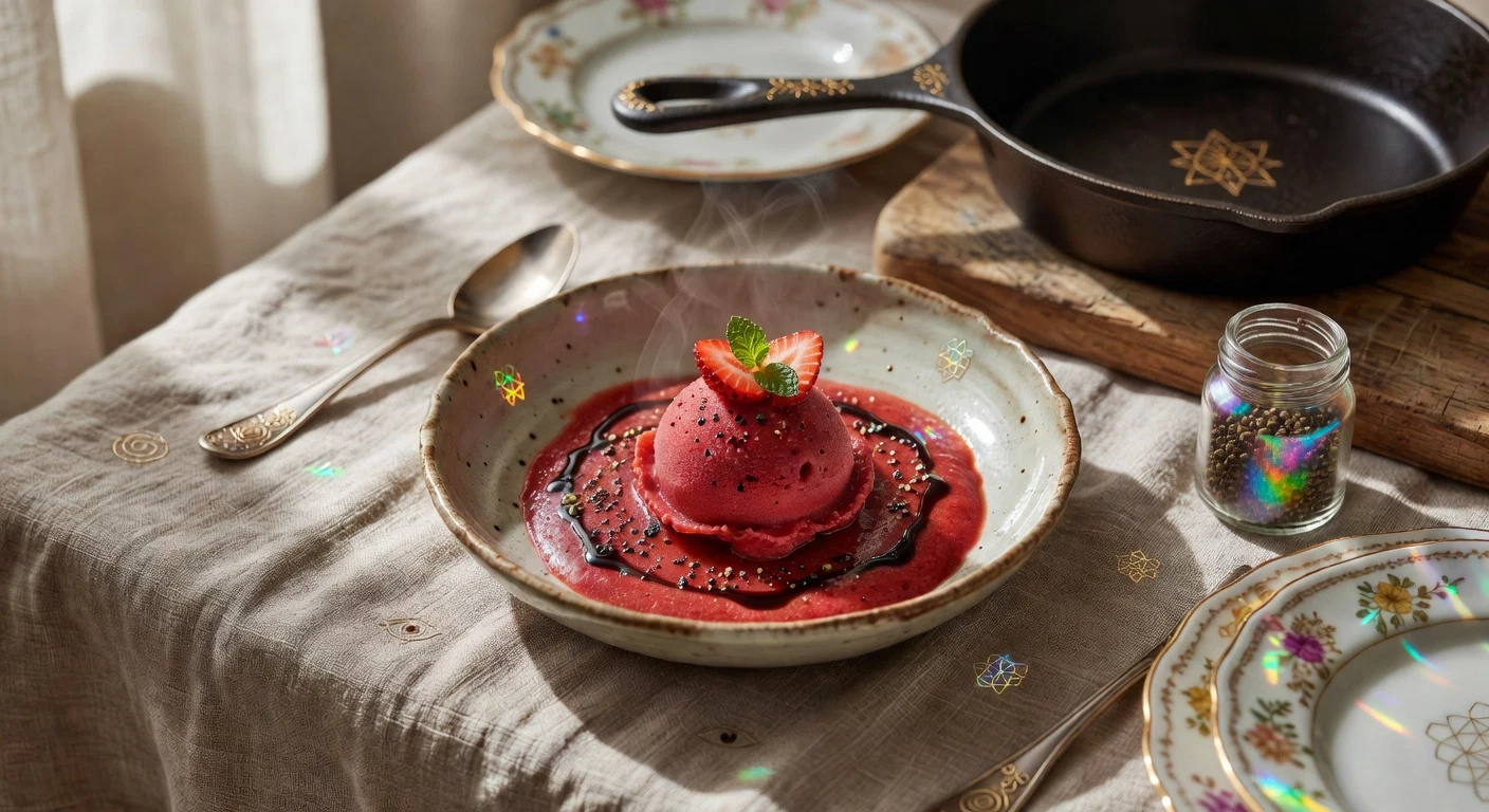 2. Strawberry Balsamic Black Pepper Sorbet Photographic Plate