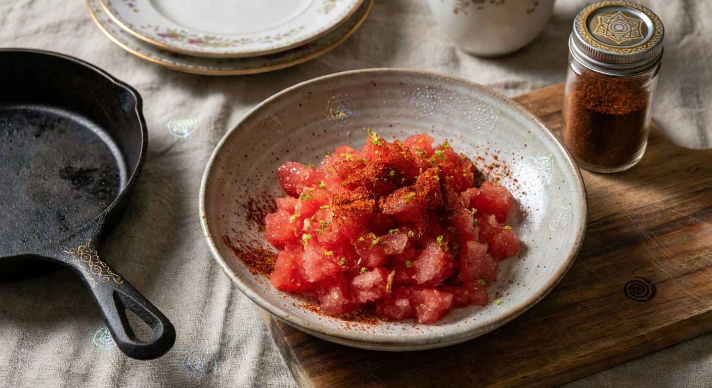 3. Watermelon-Lime Granita with Tajin Photographic Plate