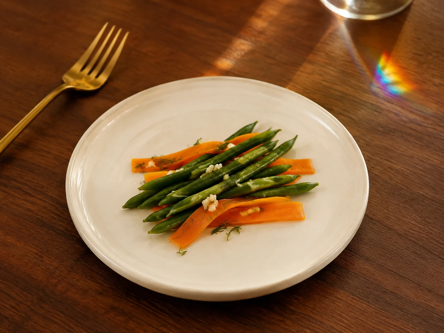AI illustration of Green Bean & Carrot Ribbon Skillet