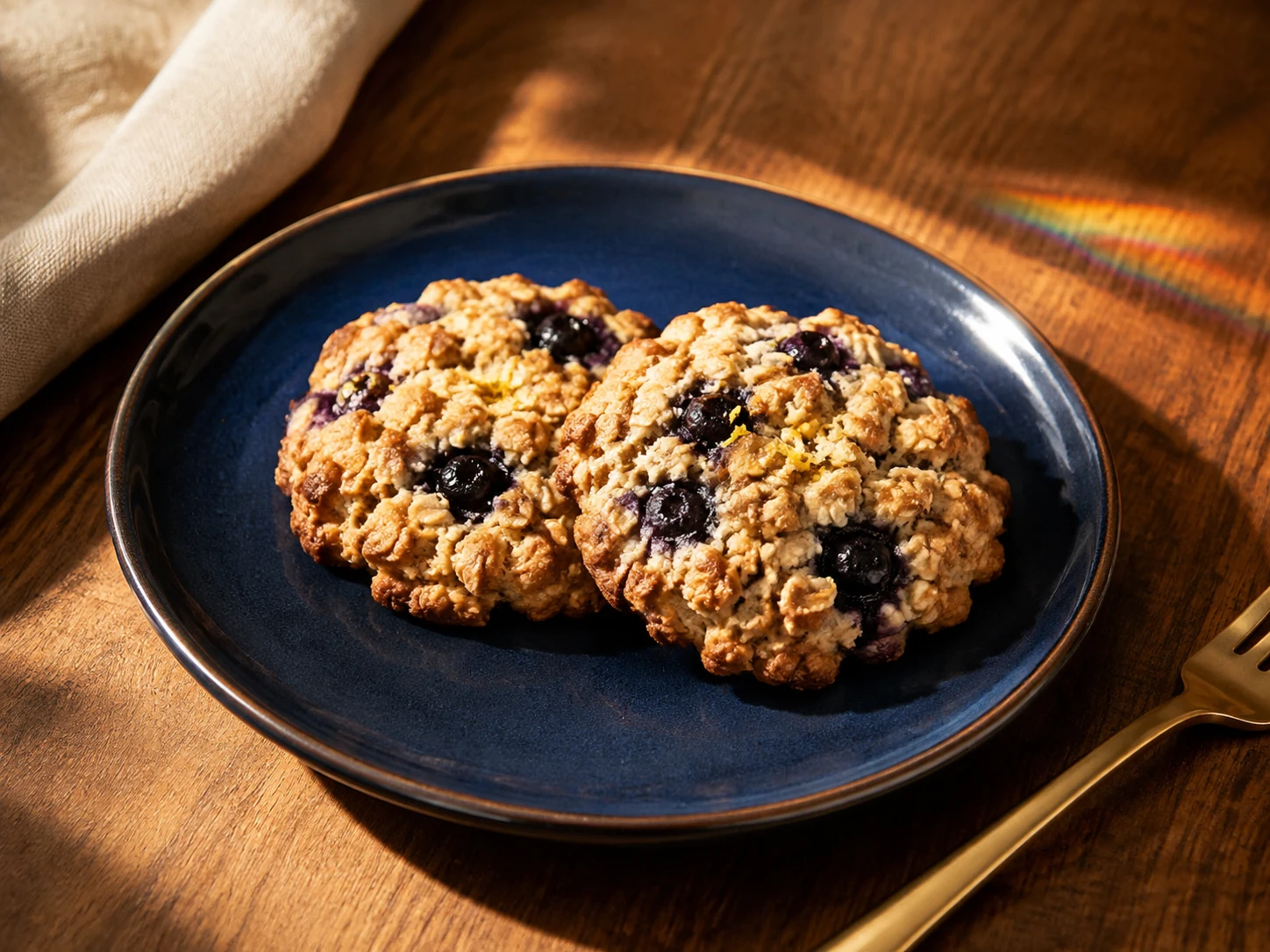 AI illustration of Blueberry-Lemon Oat Drop Cookies