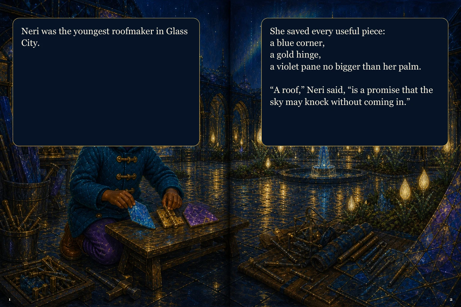 Illustrated spread 1. The complete page text follows the image.