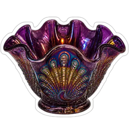 Peacock Fan Ruffled Bowl