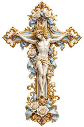 Rococo Porcelain Crucifix