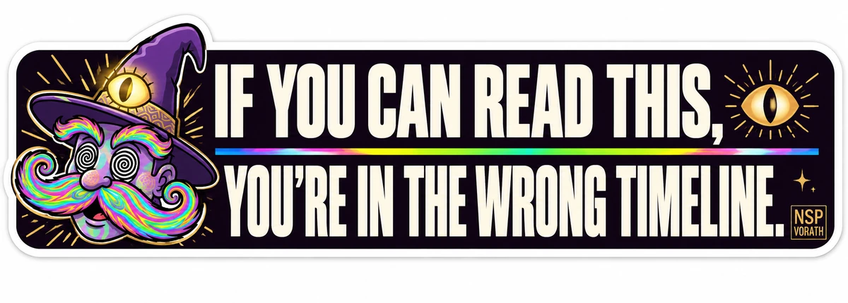 IF YOU CAN READ THIS, YOU'RE IN THE WRONG TIMELINE.