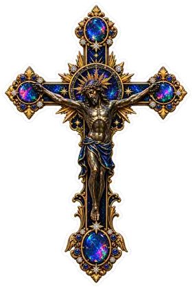Black Opal Midnight Crucifix