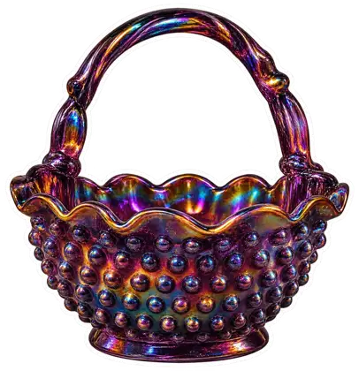 Handled Hobnail Basket