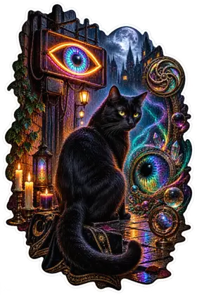 Neon Noir Omen Cat