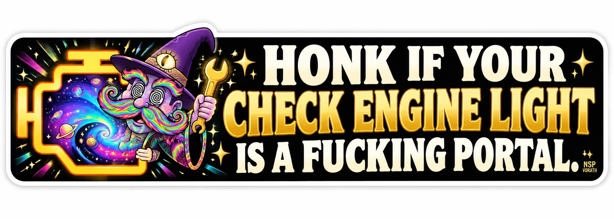 HONK IF YOUR CHECK ENGINE LIGHT IS A FUCKING PORTAL.