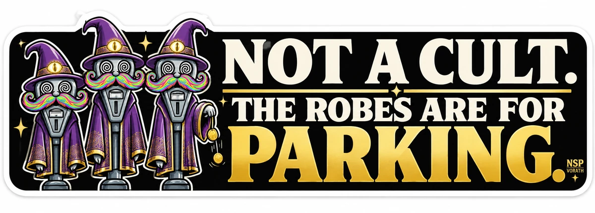 NOT A CULT. THE ROBES ARE FOR PARKING.