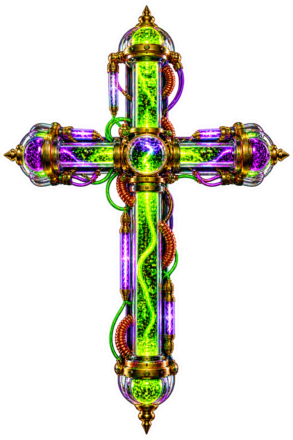Voltage Coil original crucifix sticker