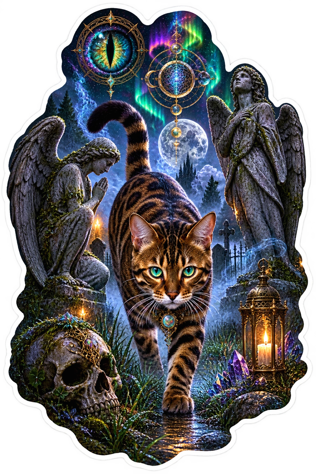 Cemetery Fog Hunter die-cut sticker